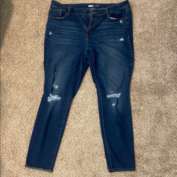 Old Navy Denim - Old Navy Blue Skinny Jeans with Distressed Details